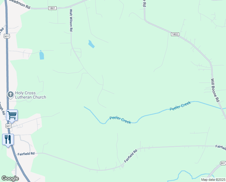 map of restaurants, bars, coffee shops, grocery stores, and more near 135 Bunker Way in Mocksville