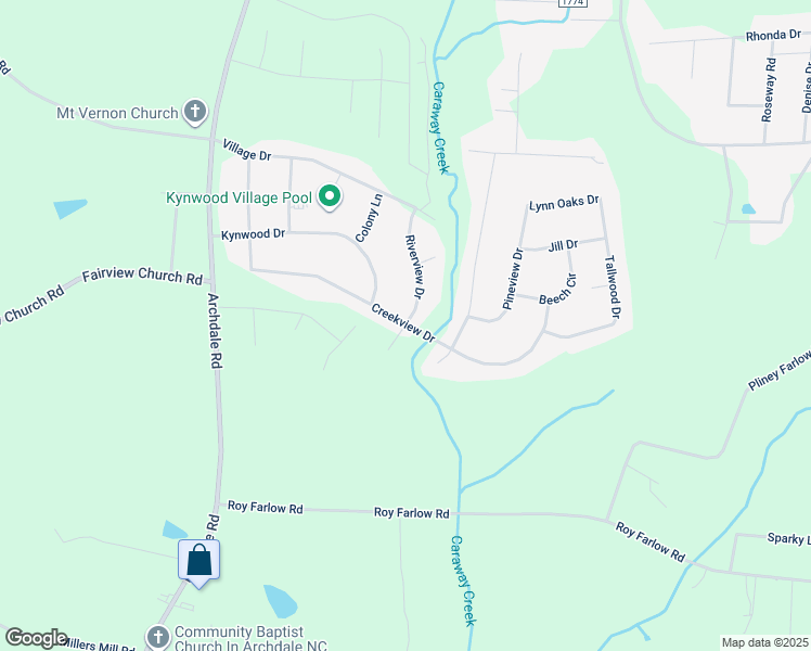 map of restaurants, bars, coffee shops, grocery stores, and more near 4598 Riverview Drive in Trinity