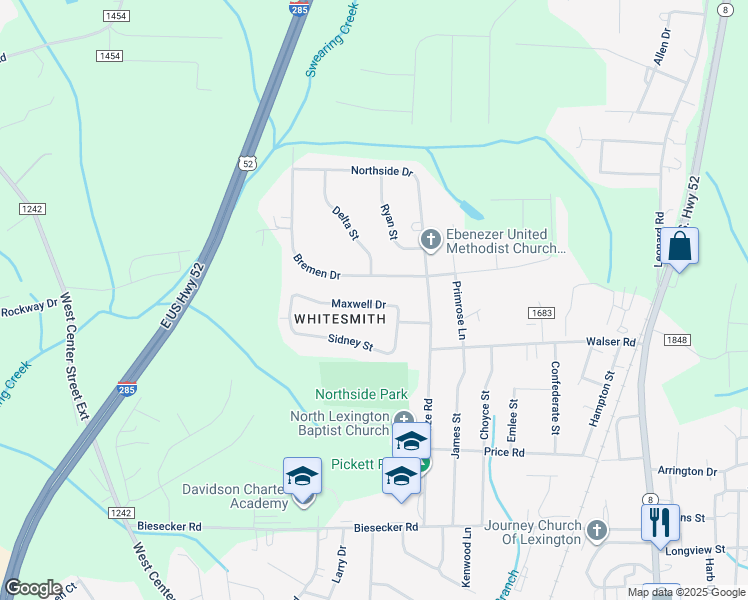 map of restaurants, bars, coffee shops, grocery stores, and more near 228 Maxwell Drive in Lexington