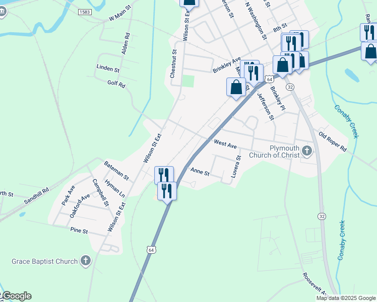 map of restaurants, bars, coffee shops, grocery stores, and more near 111 Truman Avenue in Plymouth