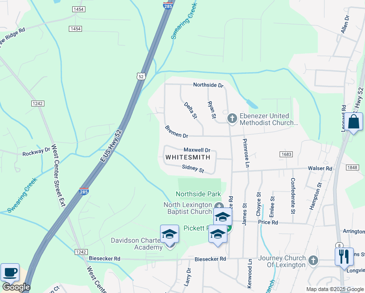 map of restaurants, bars, coffee shops, grocery stores, and more near 220 Maxwell Drive in Lexington