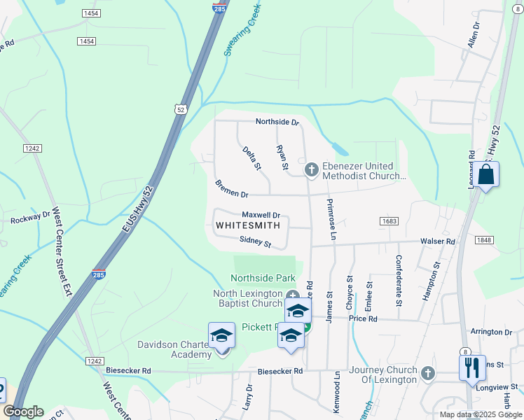 map of restaurants, bars, coffee shops, grocery stores, and more near 212 Maxwell Drive in Lexington