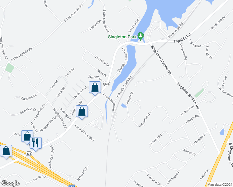 map of restaurants, bars, coffee shops, grocery stores, and more near 1626 East Pearly Smith Road in Louisville