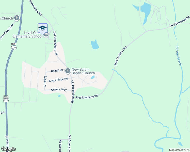 map of restaurants, bars, coffee shops, grocery stores, and more near 721 Mallard Drive in Randleman