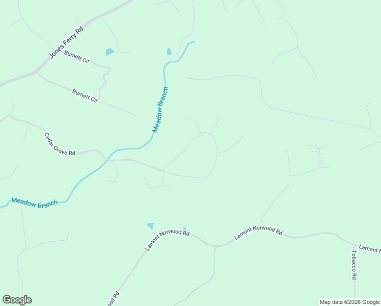 map of restaurants, bars, coffee shops, grocery stores, and more near 1615 Cedar Grove Road in Pittsboro