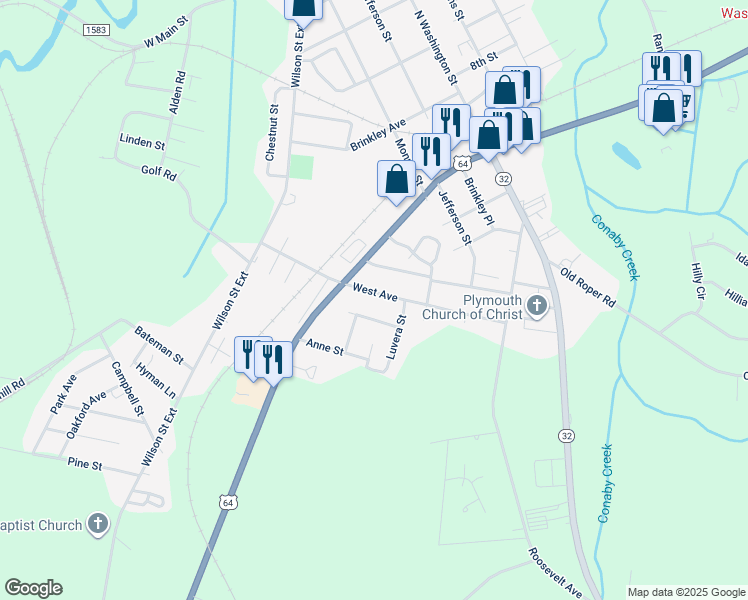 map of restaurants, bars, coffee shops, grocery stores, and more near 324 Plymouth Airport Road in Plymouth