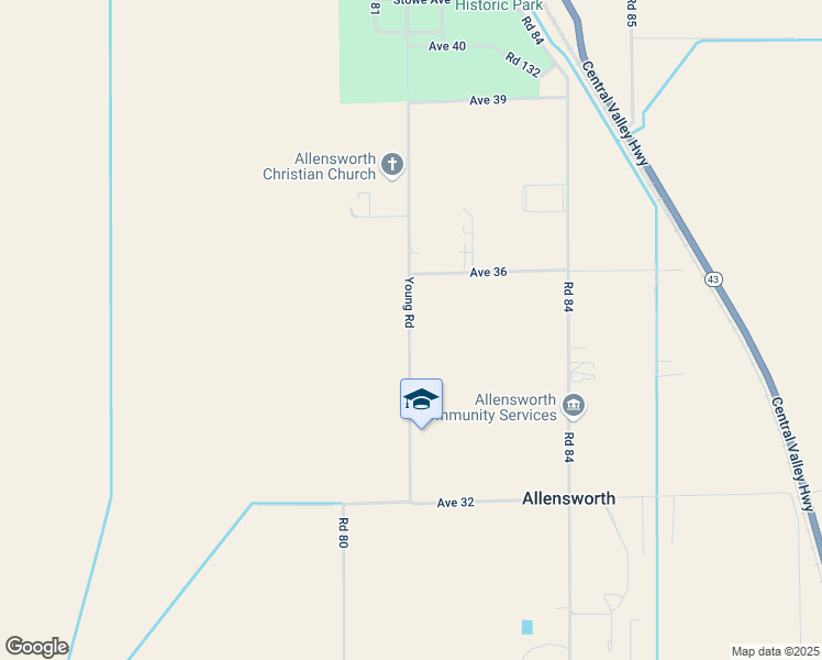 map of restaurants, bars, coffee shops, grocery stores, and more near 3501 Young Road in Earlimart