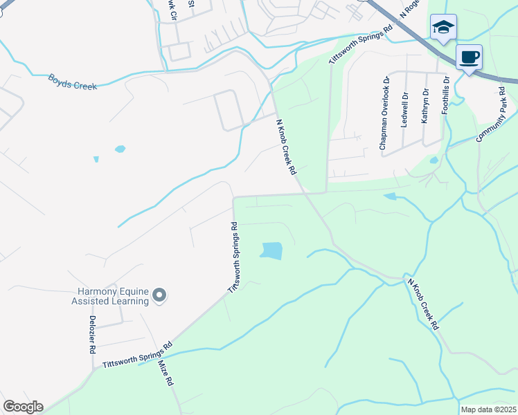 map of restaurants, bars, coffee shops, grocery stores, and more near 436 Tittsworth Springs Road in Seymour