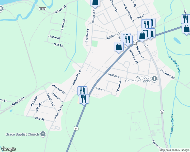 map of restaurants, bars, coffee shops, grocery stores, and more near 109 Truman Avenue in Plymouth