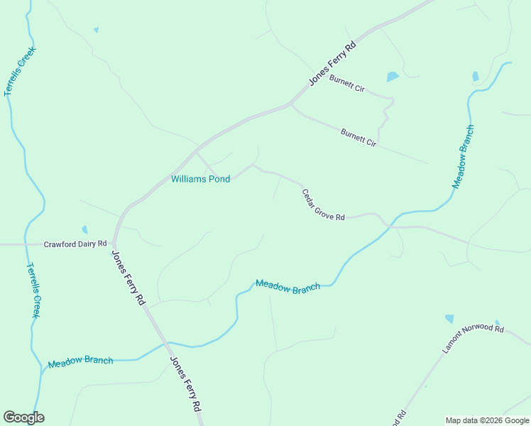 map of restaurants, bars, coffee shops, grocery stores, and more near 86 Wren Lane in Pittsboro