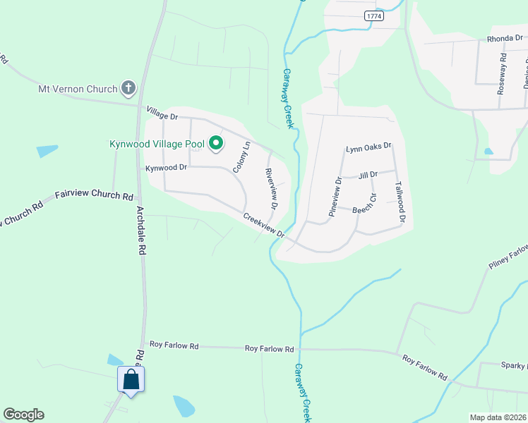 map of restaurants, bars, coffee shops, grocery stores, and more near 4611 Riverview Drive in Trinity