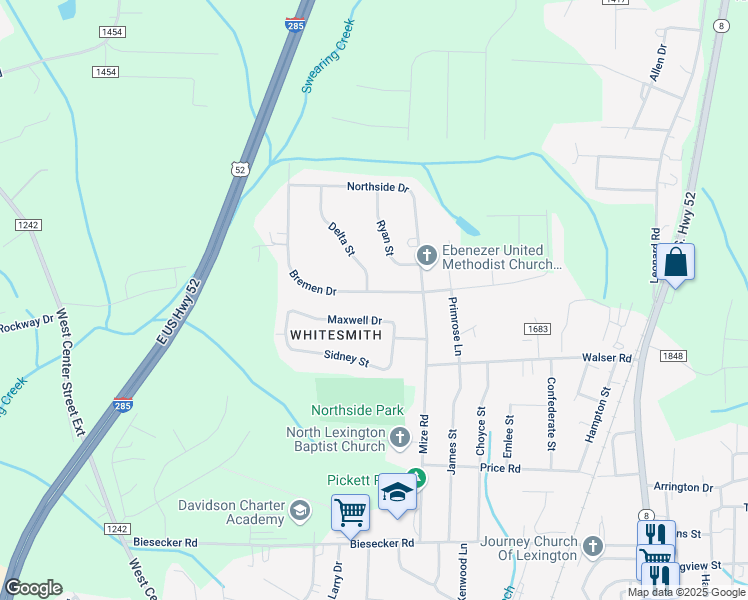 map of restaurants, bars, coffee shops, grocery stores, and more near 212 Maxwell Drive in Lexington