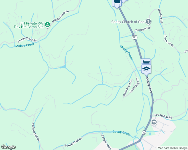 map of restaurants, bars, coffee shops, grocery stores, and more near 220 Cove Hollow Road in Cosby