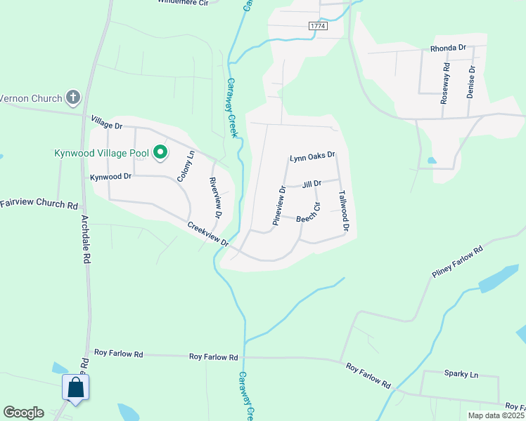 map of restaurants, bars, coffee shops, grocery stores, and more near 4650 Oakview Drive in Trinity