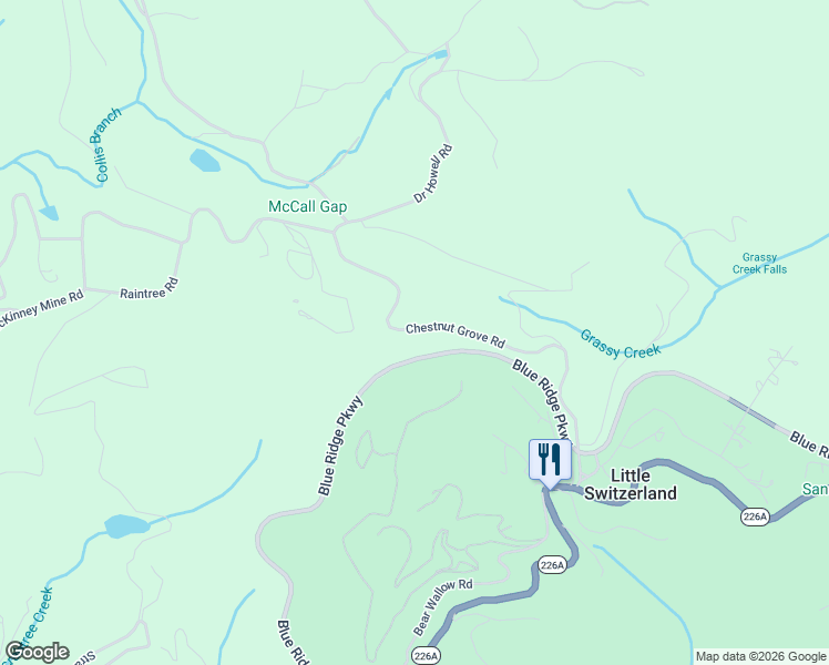 map of restaurants, bars, coffee shops, grocery stores, and more near 631 Chestnut Grove Road in Spruce Pine