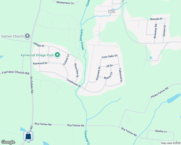 map of restaurants, bars, coffee shops, grocery stores, and more near 4650 Oakview Drive in Trinity