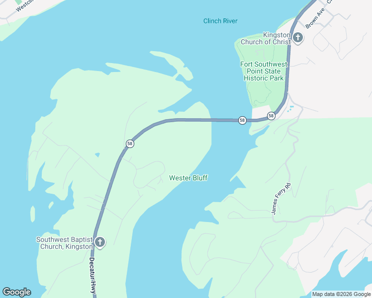 map of restaurants, bars, coffee shops, grocery stores, and more near 2033 Decatur Highway in Kingston