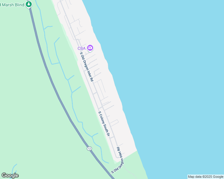 map of restaurants, bars, coffee shops, grocery stores, and more near 10223 East Seagull Drive in Nags Head