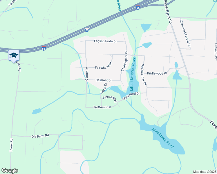 map of restaurants, bars, coffee shops, grocery stores, and more near 3564 Ascot Drive in Trinity