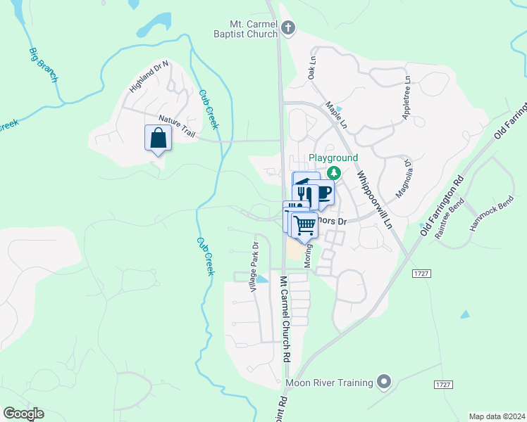 map of restaurants, bars, coffee shops, grocery stores, and more near 10100 Governors Drive in Chapel Hill