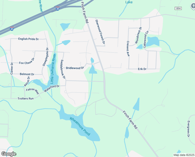 map of restaurants, bars, coffee shops, grocery stores, and more near 7046 Hunters Club Drive in Trinity