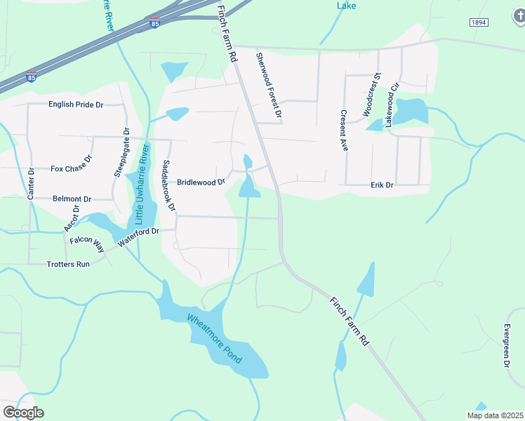 map of restaurants, bars, coffee shops, grocery stores, and more near 7046 Hunters Club Drive in Trinity