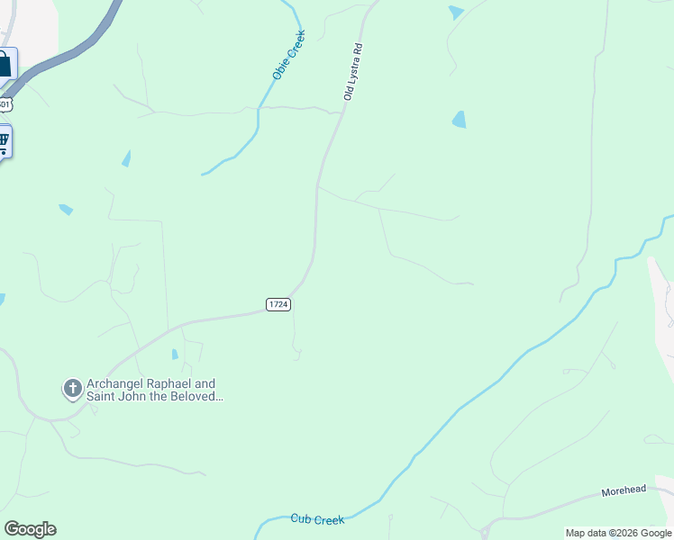 map of restaurants, bars, coffee shops, grocery stores, and more near 1366 Old Lystra Road in Chapel Hill