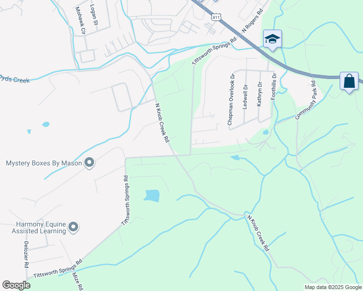 map of restaurants, bars, coffee shops, grocery stores, and more near 564 North Knob Creek Road in Seymour