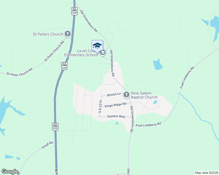 map of restaurants, bars, coffee shops, grocery stores, and more near 337 Bristol Lane in Randleman