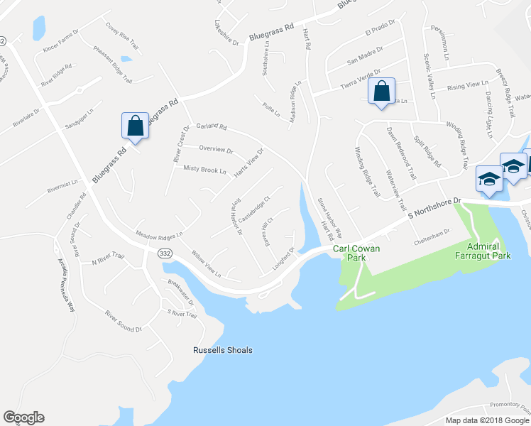 map of restaurants, bars, coffee shops, grocery stores, and more near 1823 Raven Hill Court in Knoxville
