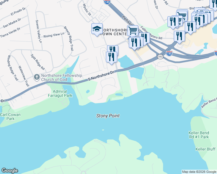 map of restaurants, bars, coffee shops, grocery stores, and more near 9906 Saint Germaine Drive in Knoxville