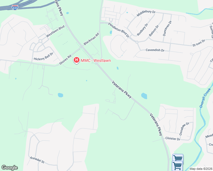 map of restaurants, bars, coffee shops, grocery stores, and more near 679 Veterans Parkway in Murfreesboro