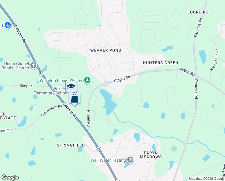 map of restaurants, bars, coffee shops, grocery stores, and more near 3977 Weavers Pond Drive in Zebulon