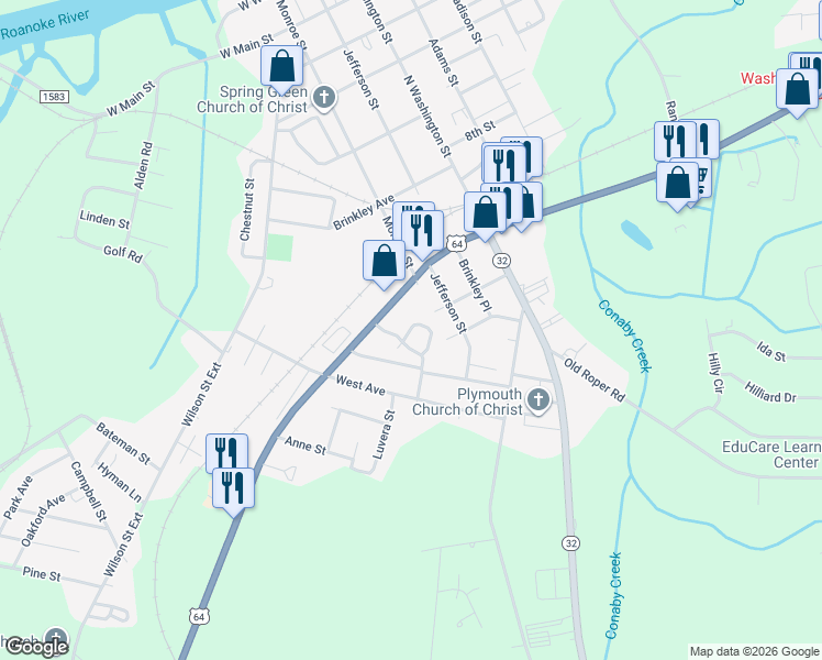 map of restaurants, bars, coffee shops, grocery stores, and more near 277 Highway 64 in Plymouth