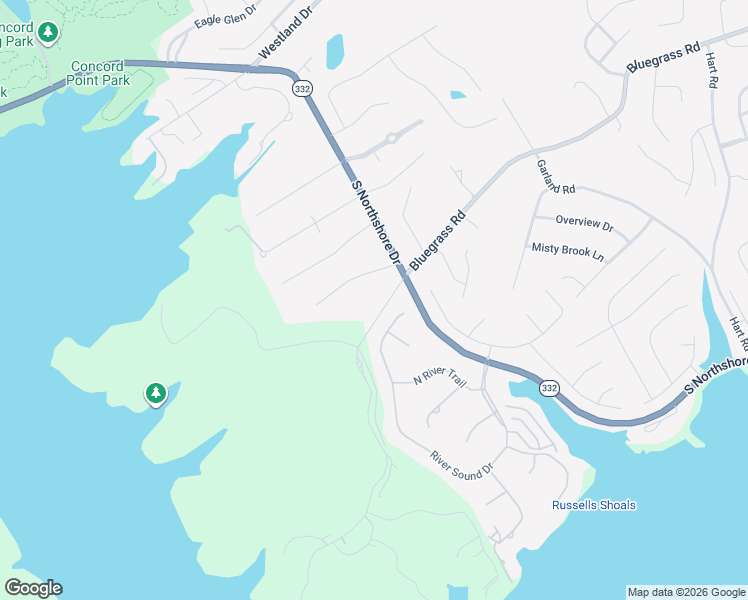 map of restaurants, bars, coffee shops, grocery stores, and more near 10608 Rivermist Lane in Knoxville