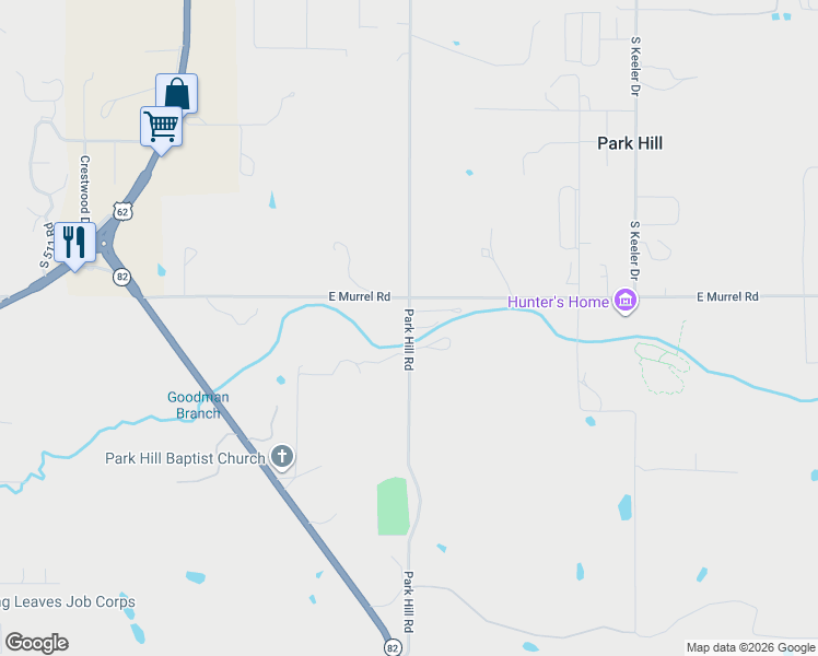 map of restaurants, bars, coffee shops, grocery stores, and more near 18843 East Murrel Road in Park Hill