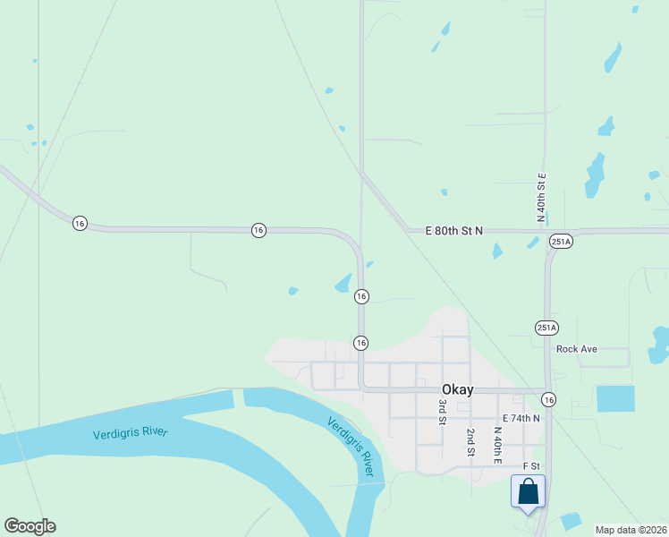 map of restaurants, bars, coffee shops, grocery stores, and more near 7831 Oklahoma 16 in Wagoner