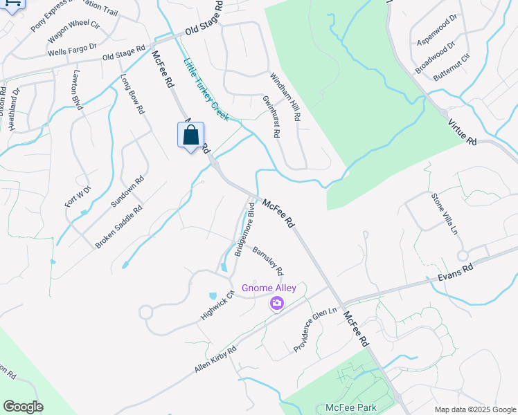 map of restaurants, bars, coffee shops, grocery stores, and more near 12500 Bridgemore Boulevard in Knoxville