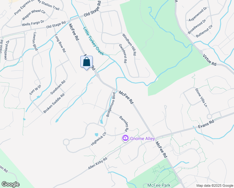 map of restaurants, bars, coffee shops, grocery stores, and more near 12500 Bridgemore Boulevard in Knoxville