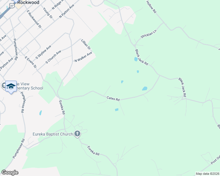 map of restaurants, bars, coffee shops, grocery stores, and more near 214 Cates Road in Rockwood