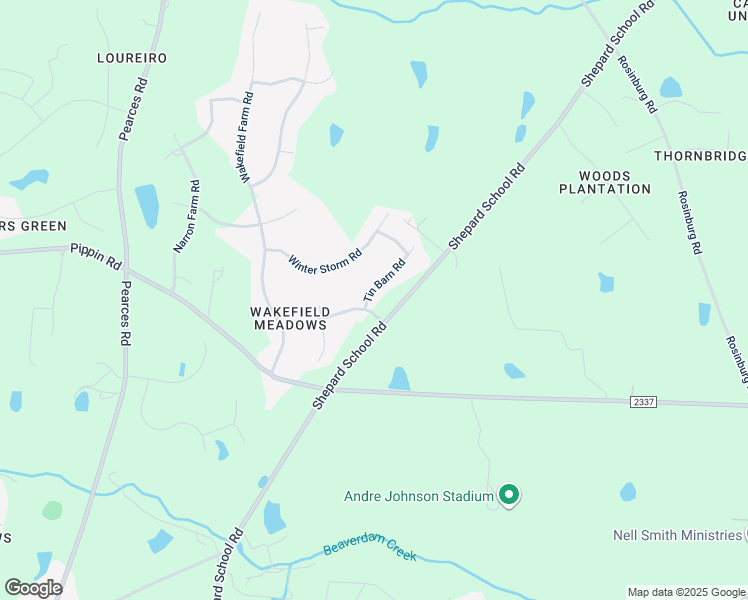 map of restaurants, bars, coffee shops, grocery stores, and more near 1204 Tin Barn Road in Zebulon