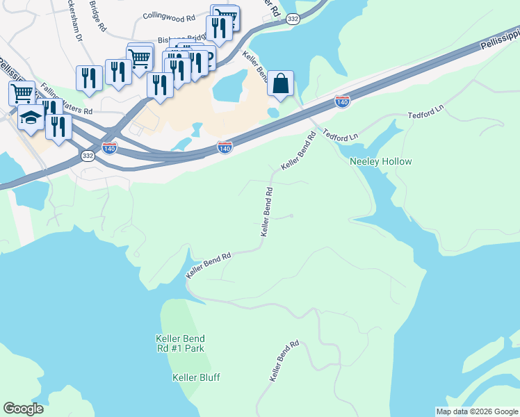 map of restaurants, bars, coffee shops, grocery stores, and more near 2314 Keller Bend Road in Knoxville