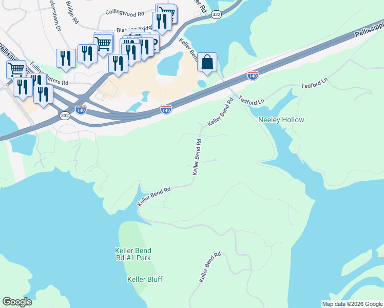 map of restaurants, bars, coffee shops, grocery stores, and more near 2314 Keller Bend Road in Knoxville