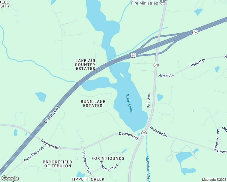 map of restaurants, bars, coffee shops, grocery stores, and more near 2580 Holiday Avenue in Zebulon