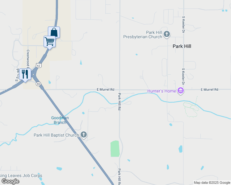 map of restaurants, bars, coffee shops, grocery stores, and more near 18843 East Murrel Road in Park Hill