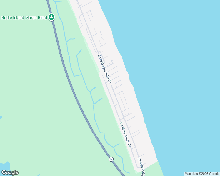 map of restaurants, bars, coffee shops, grocery stores, and more near 10109 South Colony South Drive in Nags Head