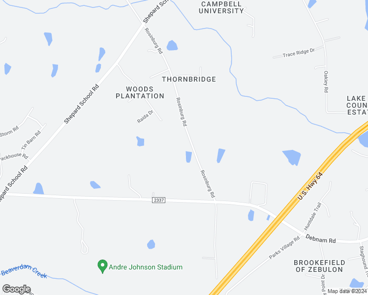 map of restaurants, bars, coffee shops, grocery stores, and more near 2821 Rosinburg Road in Zebulon