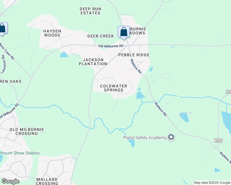map of restaurants, bars, coffee shops, grocery stores, and more near 4320 Coldwater Springs Drive in Raleigh