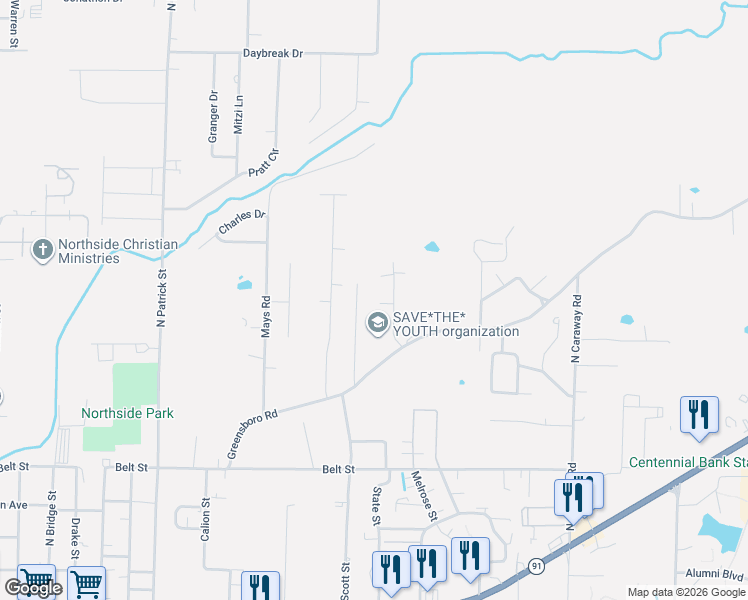 map of restaurants, bars, coffee shops, grocery stores, and more near 1704 Jenna Cove in Jonesboro