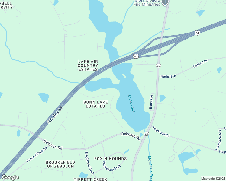 map of restaurants, bars, coffee shops, grocery stores, and more near 2580 Holiday Avenue in Zebulon